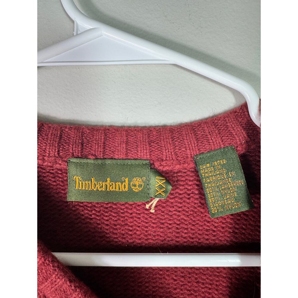 Timberland Lambswool Xxl Men's Red Pullover Sweater View 4